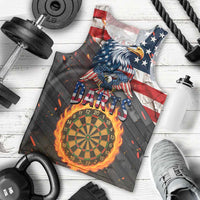 Custom American Flag and Bald Eagle Darts Men Tank Top with Flaming Dartboard - Wonder Print Shop