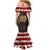 Custom American Flag and Bald Eagle Darts Mermaid Dress with Flaming Dartboard - Wonder Print Shop