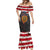 Custom American Flag and Bald Eagle Darts Mermaid Dress with Flaming Dartboard - Wonder Print Shop