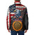 Custom American Flag and Bald Eagle Darts Padded Jacket with Flaming Dartboard - Wonder Print Shop