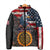 Custom American Flag and Bald Eagle Darts Padded Jacket with Flaming Dartboard - Wonder Print Shop