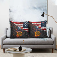 Custom American Flag and Bald Eagle Darts Pillow Cover with Flaming Dartboard - Wonder Print Shop