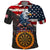 Custom American Flag and Bald Eagle Darts Polo Shirt with Flaming Dartboard - Wonder Print Shop