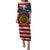Custom American Flag and Bald Eagle Darts Puletasi with Flaming Dartboard - Wonder Print Shop
