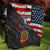 Custom American Flag and Bald Eagle Darts Quilt with Flaming Dartboard - Wonder Print Shop