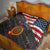 Custom American Flag and Bald Eagle Darts Quilt with Flaming Dartboard - Wonder Print Shop