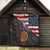 Custom American Flag and Bald Eagle Darts Quilt with Flaming Dartboard - Wonder Print Shop