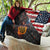 Custom American Flag and Bald Eagle Darts Quilt with Flaming Dartboard - Wonder Print Shop