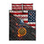 Custom American Flag and Bald Eagle Darts Quilt Bed Set with Flaming Dartboard - Wonder Print Shop