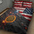 Custom American Flag and Bald Eagle Darts Quilt Bed Set with Flaming Dartboard - Wonder Print Shop