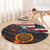 Custom American Flag and Bald Eagle Darts Round Carpet with Flaming Dartboard - Wonder Print Shop