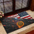 Custom American Flag and Bald Eagle Darts Rubber Doormat with Flaming Dartboard - Wonder Print Shop