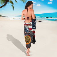 Custom American Flag and Bald Eagle Darts Sarong with Flaming Dartboard - Wonder Print Shop