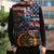 Custom American Flag and Bald Eagle Darts Sleeveless Puffer Jacket with Flaming Dartboard - Wonder Print Shop