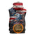 Custom American Flag and Bald Eagle Darts Sleeveless Zip Hoodie with Flaming Dartboard - Wonder Print Shop