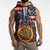 Custom American Flag and Bald Eagle Darts Sleeveless Zip Hoodie with Flaming Dartboard - Wonder Print Shop