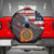 Custom American Flag and Bald Eagle Darts Spare Tire Cover with Flaming Dartboard - Wonder Print Shop