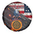 Custom American Flag and Bald Eagle Darts Spare Tire Cover with Flaming Dartboard - Wonder Print Shop