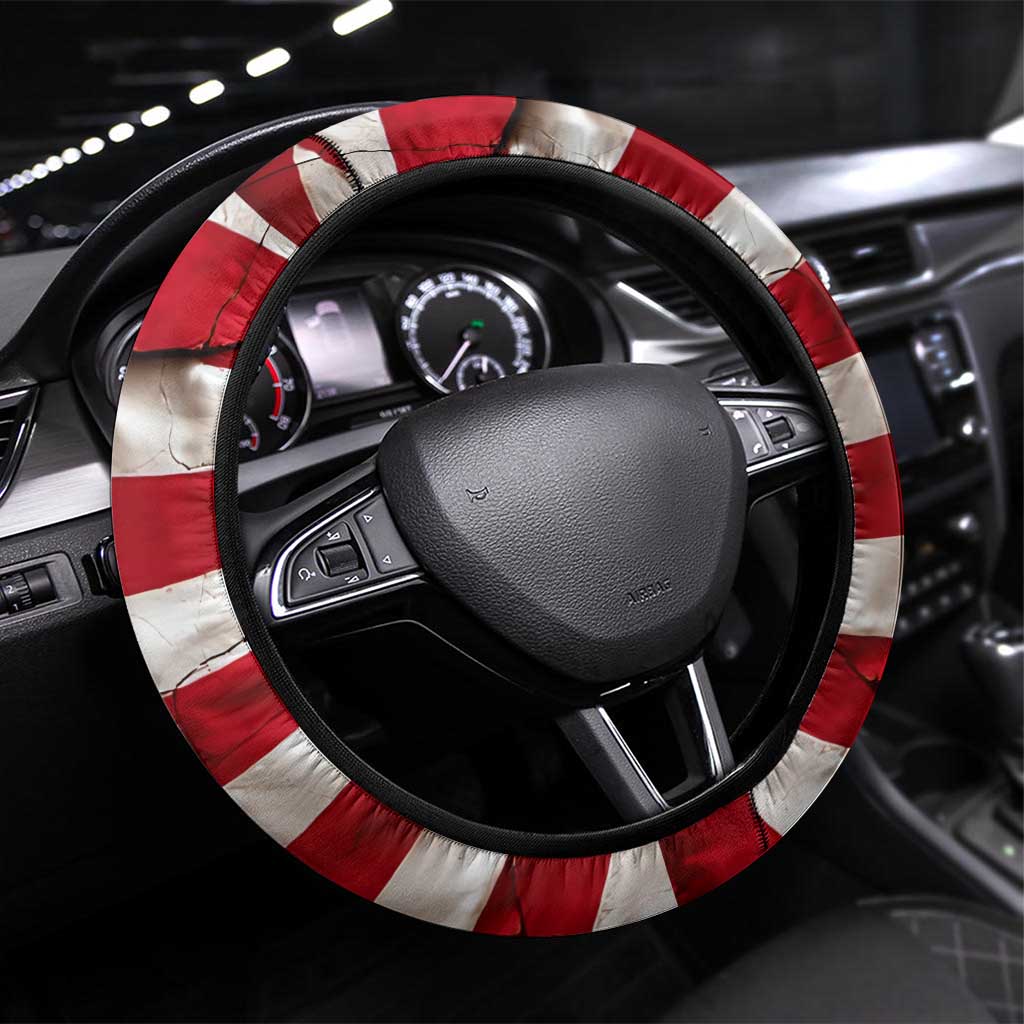 American Flag and Bald Eagle Darts Steering Wheel Cover with Flaming Dartboard - Wonder Print Shop