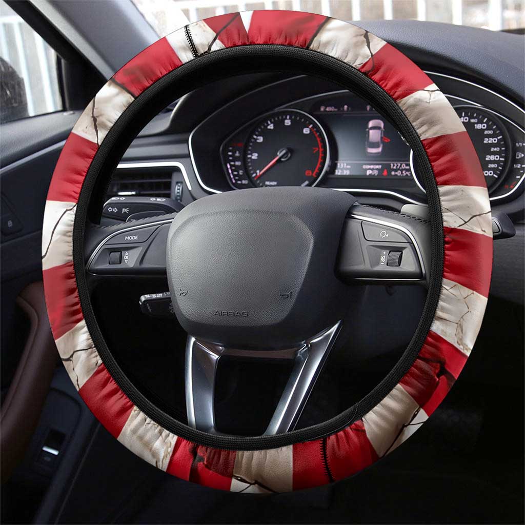 American Flag and Bald Eagle Darts Steering Wheel Cover with Flaming Dartboard - Wonder Print Shop