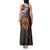 Custom American Flag and Bald Eagle Darts Tank Maxi Dress with Flaming Dartboard - Wonder Print Shop