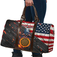 Custom American Flag and Bald Eagle Darts Travel Bag with Flaming Dartboard - Wonder Print Shop