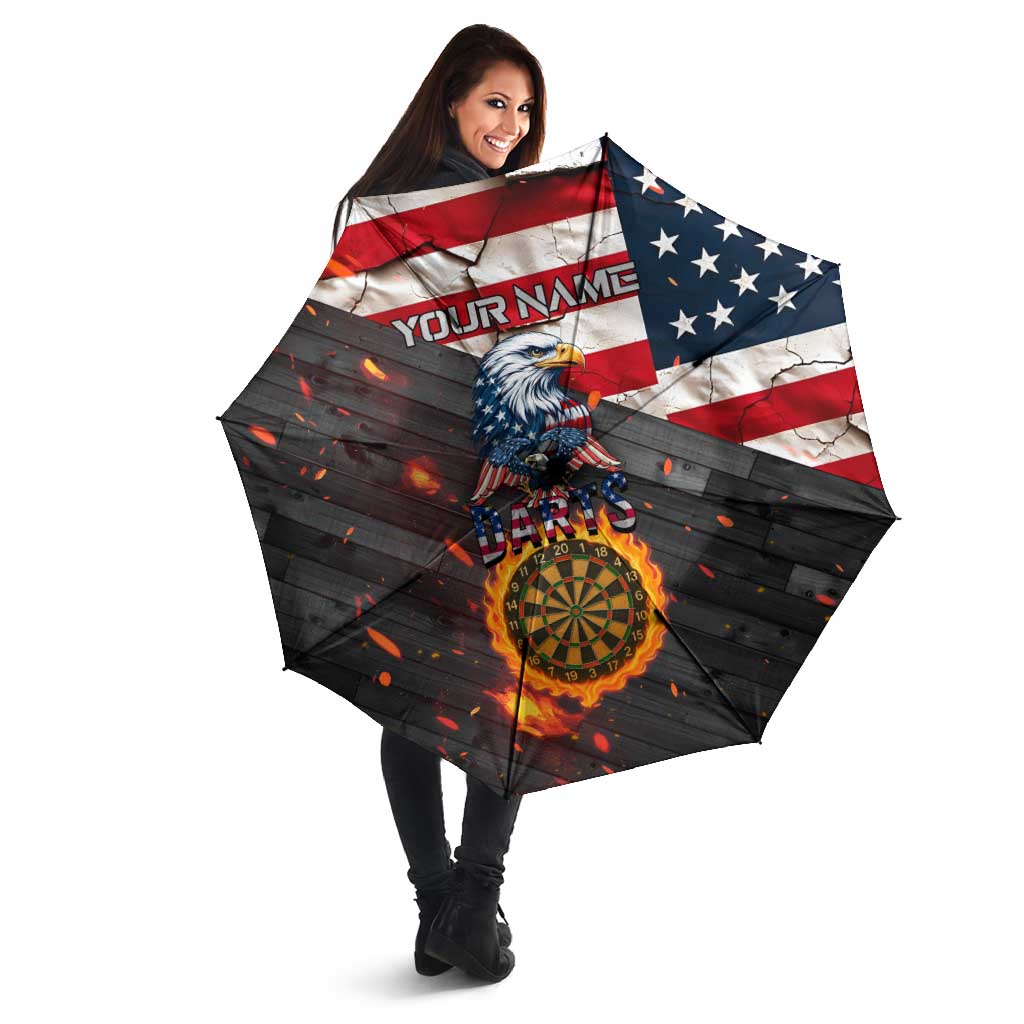Custom American Flag and Bald Eagle Darts Umbrella with Flaming Dartboard - Wonder Print Shop