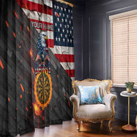 Custom American Flag and Bald Eagle Darts Window Curtain with Flaming Dartboard - Wonder Print Shop
