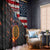 Custom American Flag and Bald Eagle Darts Window Curtain with Flaming Dartboard - Wonder Print Shop