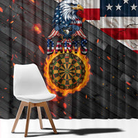 Custom American Flag and Bald Eagle Darts Window Curtain with Flaming Dartboard - Wonder Print Shop