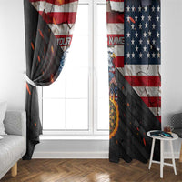 Custom American Flag and Bald Eagle Darts Window Curtain with Flaming Dartboard - Wonder Print Shop