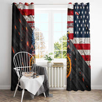 Custom American Flag and Bald Eagle Darts Window Curtain with Flaming Dartboard - Wonder Print Shop