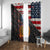 Custom American Flag and Bald Eagle Darts Window Curtain with Flaming Dartboard - Wonder Print Shop