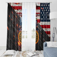 Custom American Flag and Bald Eagle Darts Window Curtain with Flaming Dartboard - Wonder Print Shop