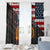 Custom American Flag and Bald Eagle Darts Window Curtain with Flaming Dartboard - Wonder Print Shop