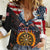 Custom American Flag and Bald Eagle Darts Women Casual Shirt with Flaming Dartboard - Wonder Print Shop