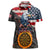 Custom American Flag and Bald Eagle Darts Women Polo Shirt with Flaming Dartboard - Wonder Print Shop
