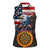 Custom American Flag and Bald Eagle Darts Women Sleeveless Polo Shirt with Flaming Dartboard - Wonder Print Shop