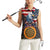 Custom American Flag and Bald Eagle Darts Women Sleeveless Polo Shirt with Flaming Dartboard - Wonder Print Shop