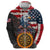 Custom American Flag and Bald Eagle Darts Zip Hoodie with Flaming Dartboard - Wonder Print Shop
