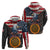 Custom American Flag and Bald Eagle Darts Zip Hoodie with Flaming Dartboard - Wonder Print Shop