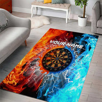 Custom Thunder Lightning Darts Area Rug Dartboard Water Fire - Wonder Print Shop