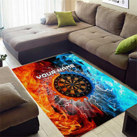 Custom Thunder Lightning Darts Area Rug Dartboard Water Fire - Wonder Print Shop
