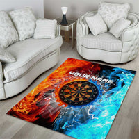 Custom Thunder Lightning Darts Area Rug Dartboard Water Fire - Wonder Print Shop