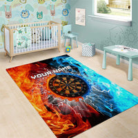 Custom Thunder Lightning Darts Area Rug Dartboard Water Fire - Wonder Print Shop