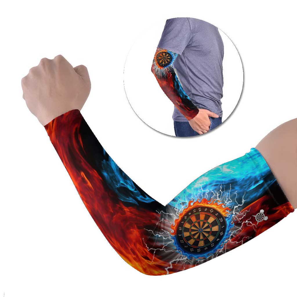 Custom Thunder Lightning Darts Arm Sleeves Dartboard Water Fire - Wonder Print Shop