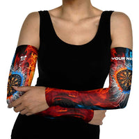 Custom Thunder Lightning Darts Arm Sleeves Dartboard Water Fire - Wonder Print Shop