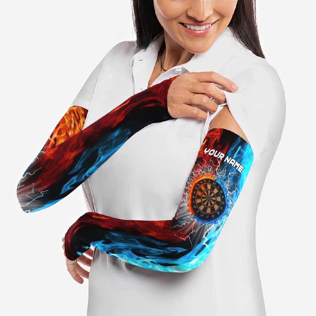 Custom Thunder Lightning Darts Arm Sleeves Dartboard Water Fire - Wonder Print Shop