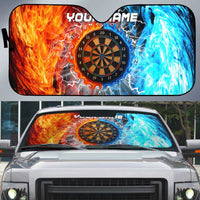 Custom Thunder Lightning Darts Auto Sun Shade Dartboard Water Fire - Wonder Print Shop