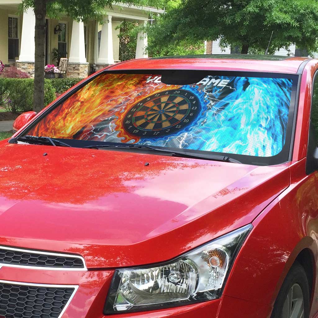 Custom Thunder Lightning Darts Auto Sun Shade Dartboard Water Fire - Wonder Print Shop